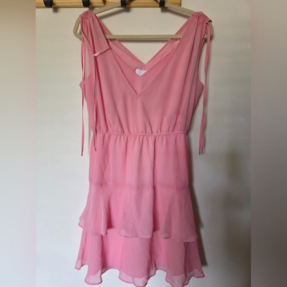 NWOT Sam EdelmanWomen's V-Neck Tiered Sleeveless A-Line Dress Sz 4 - Picture 2 of 5